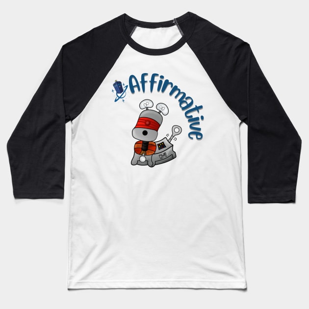 Robot dog / Affirmative Baseball T-Shirt by AlisiaArt